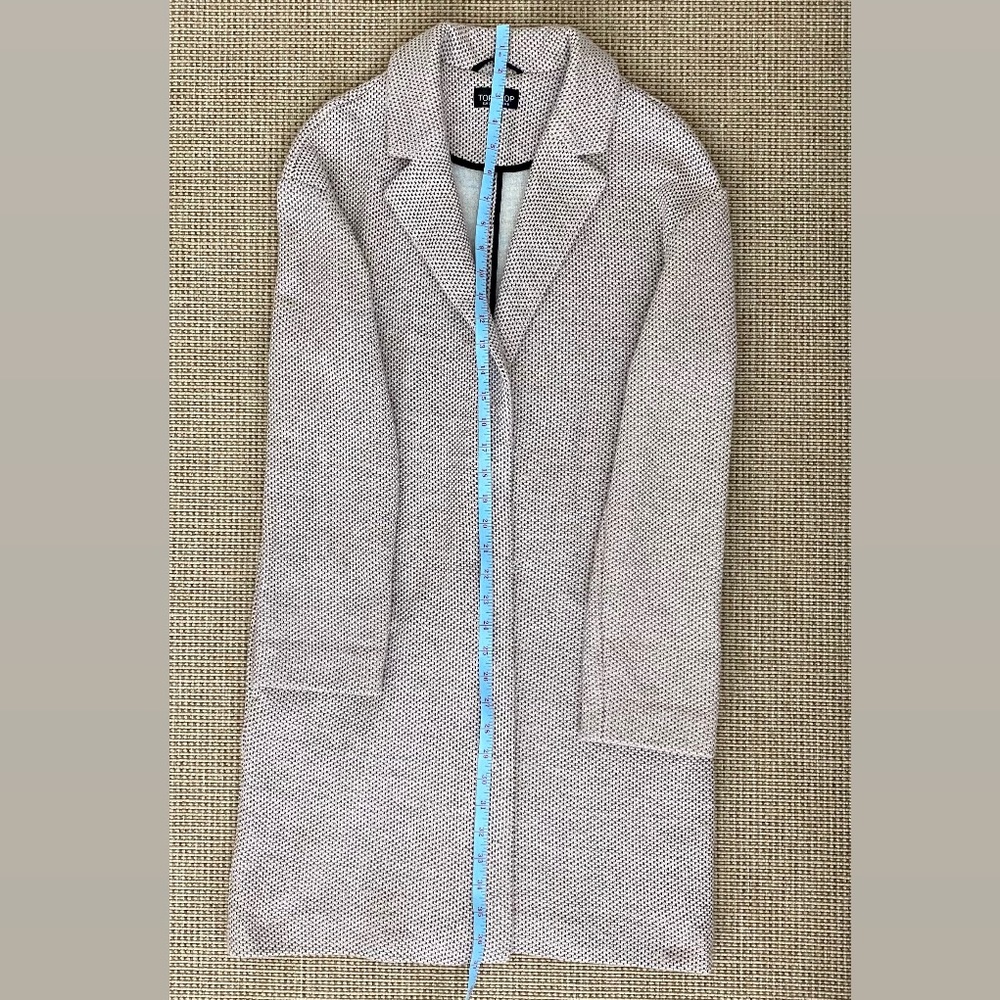 Topshop | Textured Knit Coat in Nude • 4 US - Picture 16 of 16